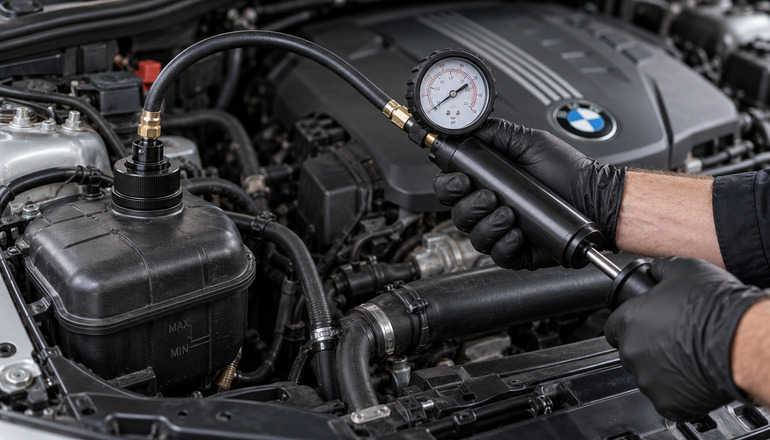 Тест давления на автомобиле BMW Тест давления на автомобиле BMW